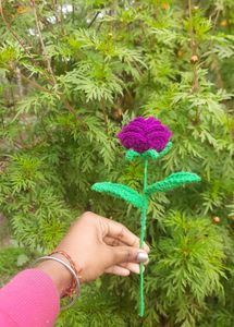 Crochet Dark Purple Rose 💜