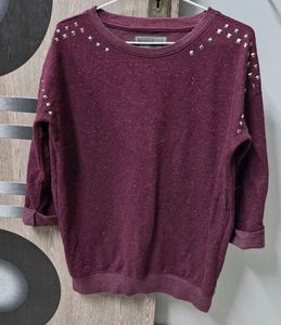 Women Embellished Poly Cotton Sweater