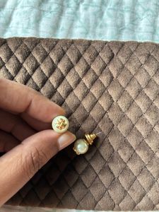 Tory Burch logo Pearl Earrings