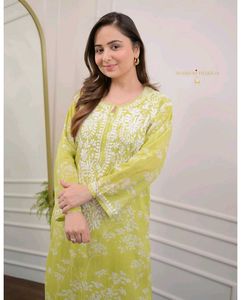 Green Kurta Bottom Set
