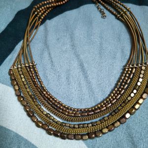 Sanverse Antique Ethnic Oxidised Golden Neckpiece