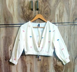 Cream Colour Cotton Top Size-32-S