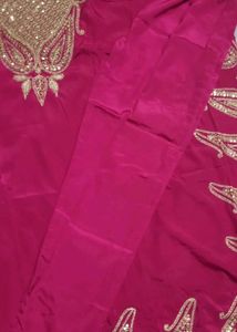 Pink Embroidered Kaftan Kurta Set made of natural