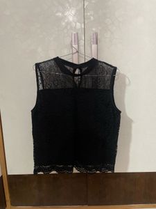 Black Lace Sleeveless Top
