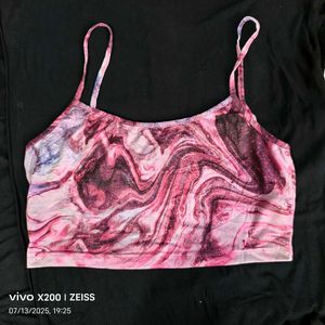 18137. Pink Marble Crop Top