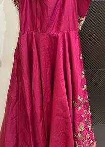 Off Shoulder Gown With Beautiful Work and Flair