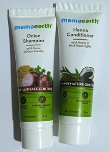 A Combo Of Onion Shampoo With Onion And Plant Keratin For Hair Fall Control + Henna Conditioner With Henna And Deep Roast Coffee For Premature Greying