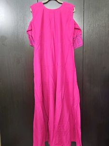 Pink Printed Cold Shoulder Dress