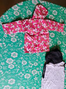 Pink Bunny Print Baby Jacket &amp; Mama&#39;s Boy Tank