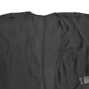 Black Sheer Open Cardigan