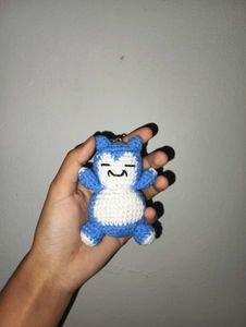 Crochet Snorlax Keychain