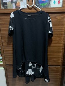 Floral Black Top