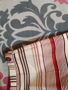 Striped Pleated Midi Skirt