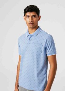 Light Blue Printed Polo T-Shirt 💙 😍