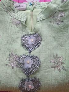 Foil Printed Light Green Kurta And Plazzo Set