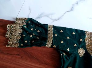 Elegant Green &amp; Gold Salwar Suit