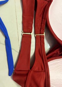 Blue &amp; Red Bikini Set