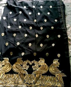 Heavy Work Black Saree