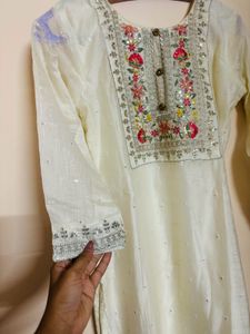 Price Drop 1050 Fixed  Cream Work Kurta Set