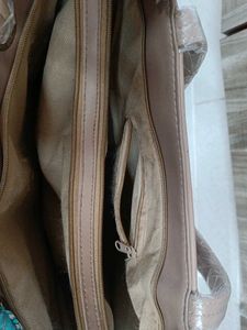 Beige Quilted Tote Bag