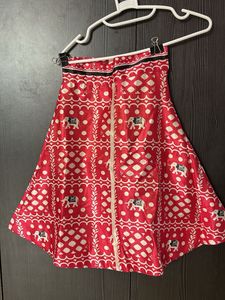 Red &amp; White Printed Dress