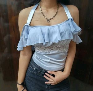 Ujin Lacey Blue Top