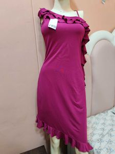 ZARA fuchsia Ruffle dress