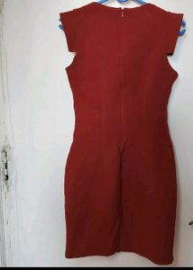 Rust Color Fitted Dress