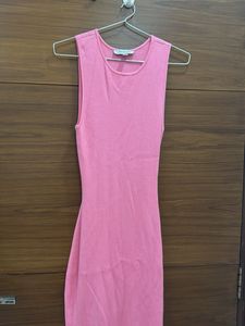 Pink Bodycon Midi Dress