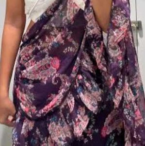 Floral Ruffle Saree