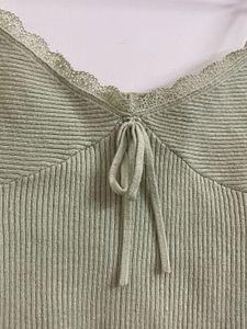 Chic Sage Green Ribbed Camisole - Size Small