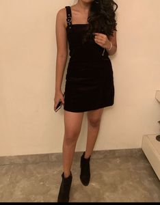 BLACK MINI Dress With Silver Hardware