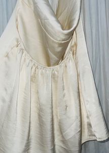 Beige Satin Dress