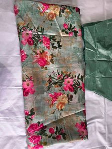 Saree With Stitched Blouse