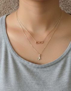 Layered Infinity and butterfly Necklace