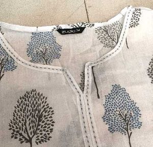 White Printed Kurta
