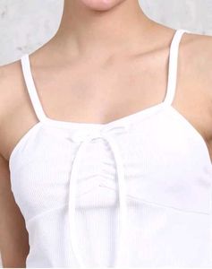 Shein Spaghetti Strap Ruched Bow Detail Ribbed