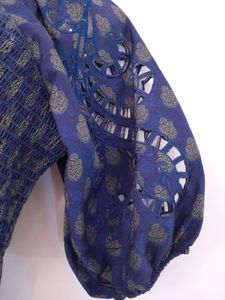 Dark Denim Blue Printed Dress (Women&#39;s)