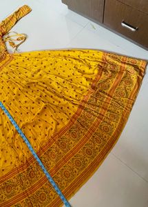 Yellow Printed Maxi Anarkali Dress