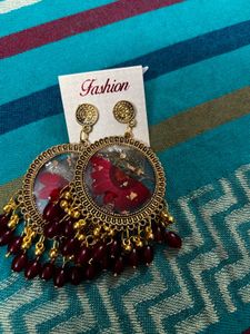 Floral Resin Drop Earrings 1 pair only