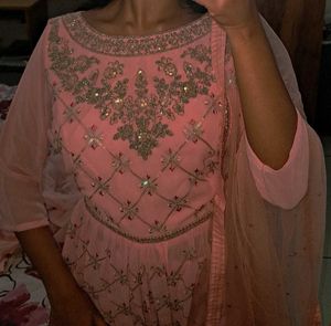Pink Heavy Designer Sharara Suit