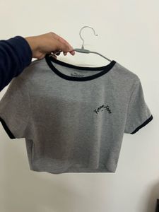Cute Cropped Ringer T-Shirt With Freebie Ur Choice