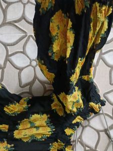 Sunflower Print Midi Dress