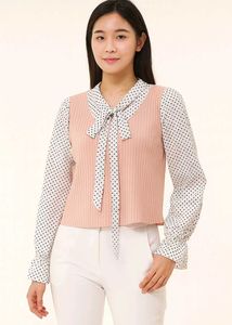 Pink & Polka Dot Blouse Winter Top