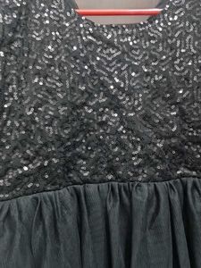 Black Sequin Tulle Party Dress