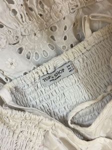 White &amp; Pink  Cotton Dress