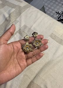 Floral Gold Tone Earrings