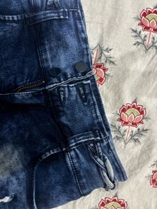 Distressed Denim Shorts