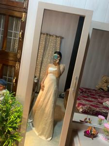 Golden Satin Party Gown🎀🐣💝