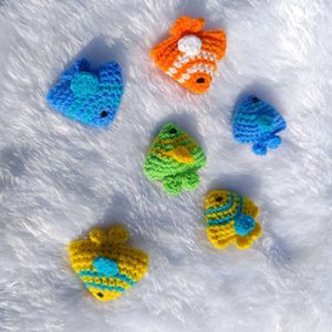 Cute Crochet Fish keychain 🧡💛💙💚